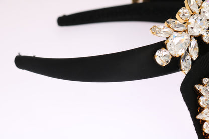 Dolce & Gabbana Black Crystal White Hair Parrucchiera Diadem Headband [SS26]