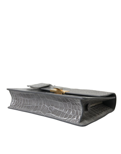 Balenciaga Gray Exotic Leather Medium Shoulder Hand Purse Bag