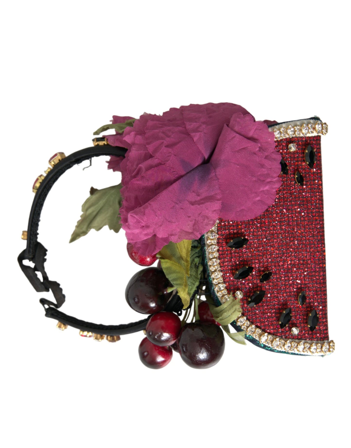 Dolce & Gabbana Red Watermelon Cherry Crystal Statement Hairband Diadem [SS26]
