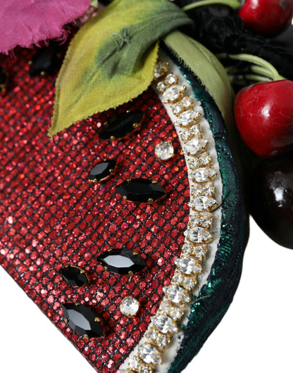 Dolce & Gabbana Red Watermelon Cherry Crystal Statement Hairband Diadem [SS26]