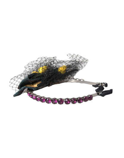 Dolce & Gabbana Black Lemons Sicily Purple Crystal Net Headband [SS26]