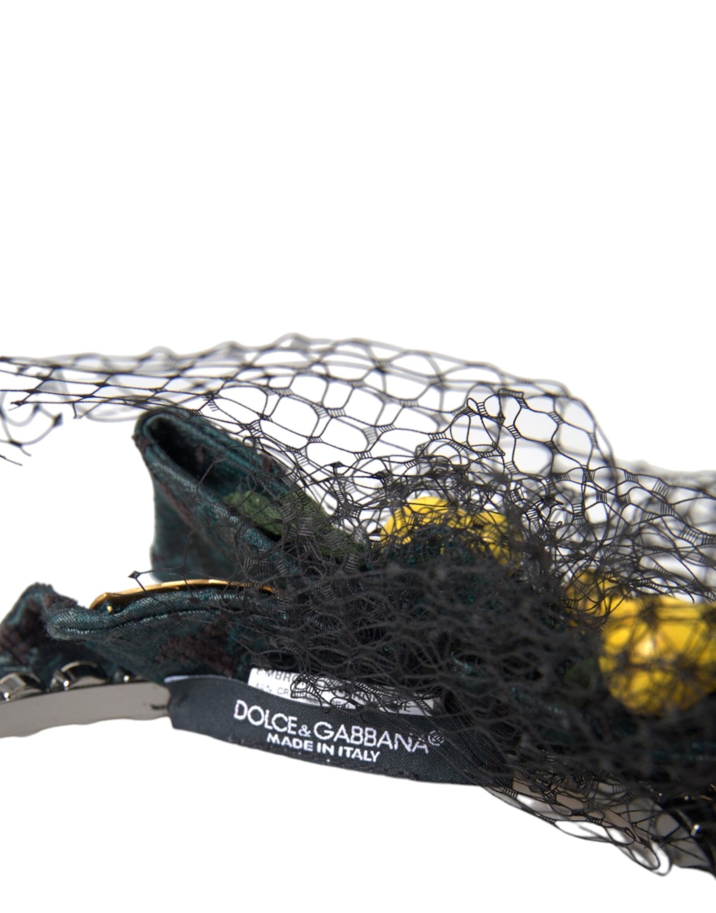 Dolce & Gabbana Black Lemons Sicily Purple Crystal Net Headband [SS26]