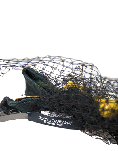 Dolce & Gabbana Black Lemons Sicily Purple Crystal Net Headband [SS26]