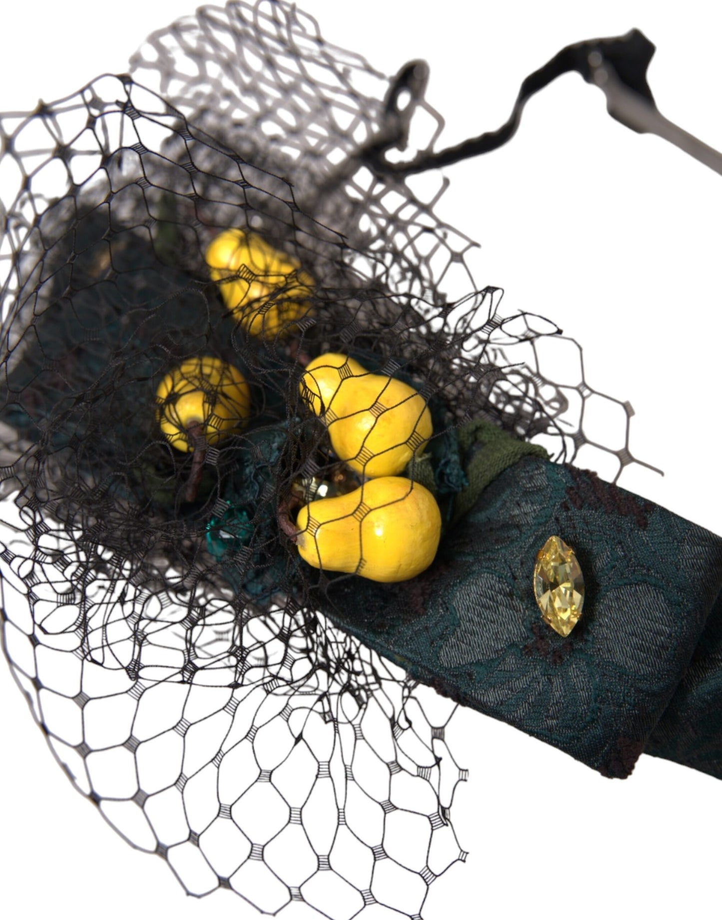 Dolce & Gabbana Black Lemons Sicily Purple Crystal Net Headband [SS26]
