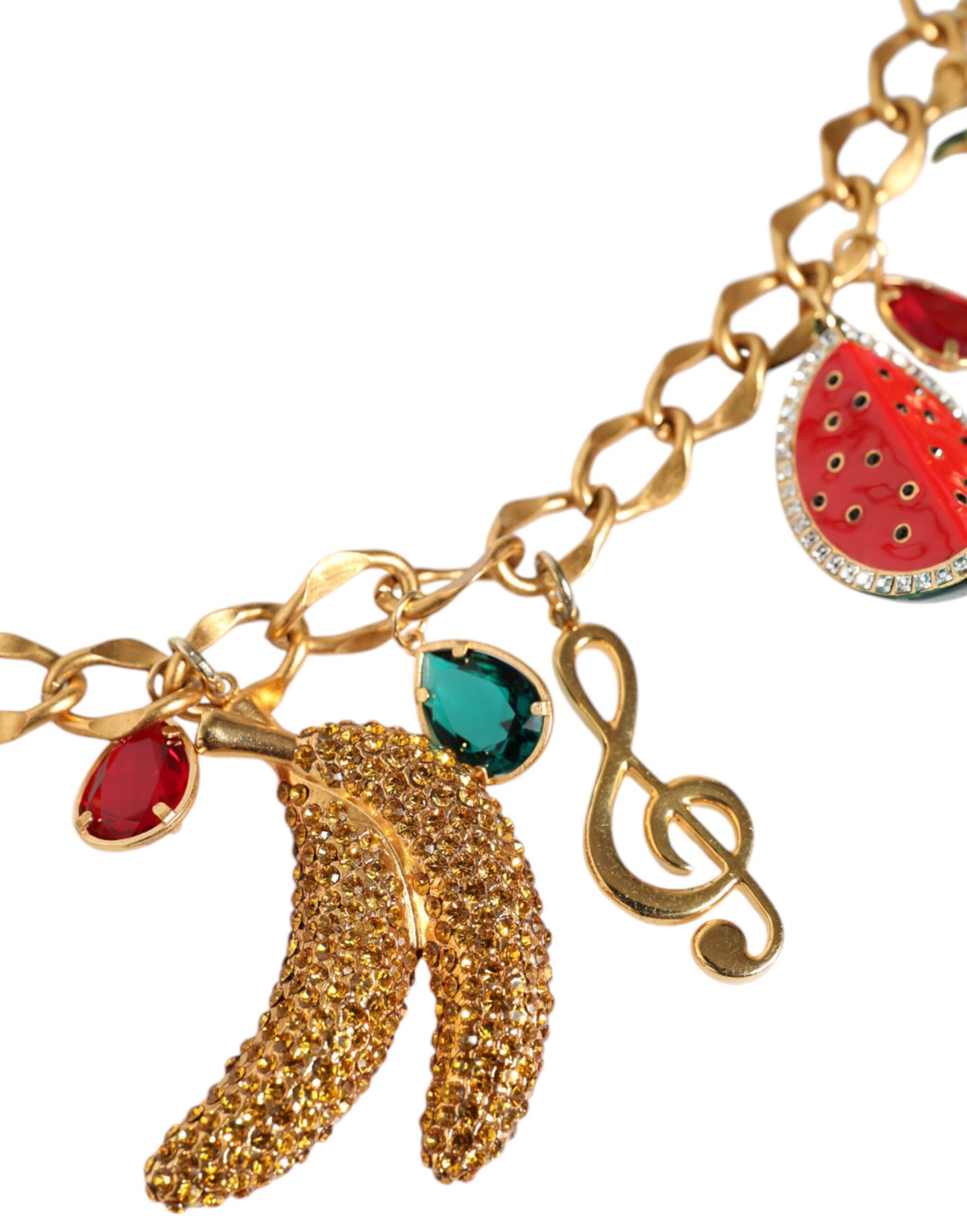 Dolce & Gabbana Fruity Crystal Embellished Gold-Tone Waist Chain [SS26]