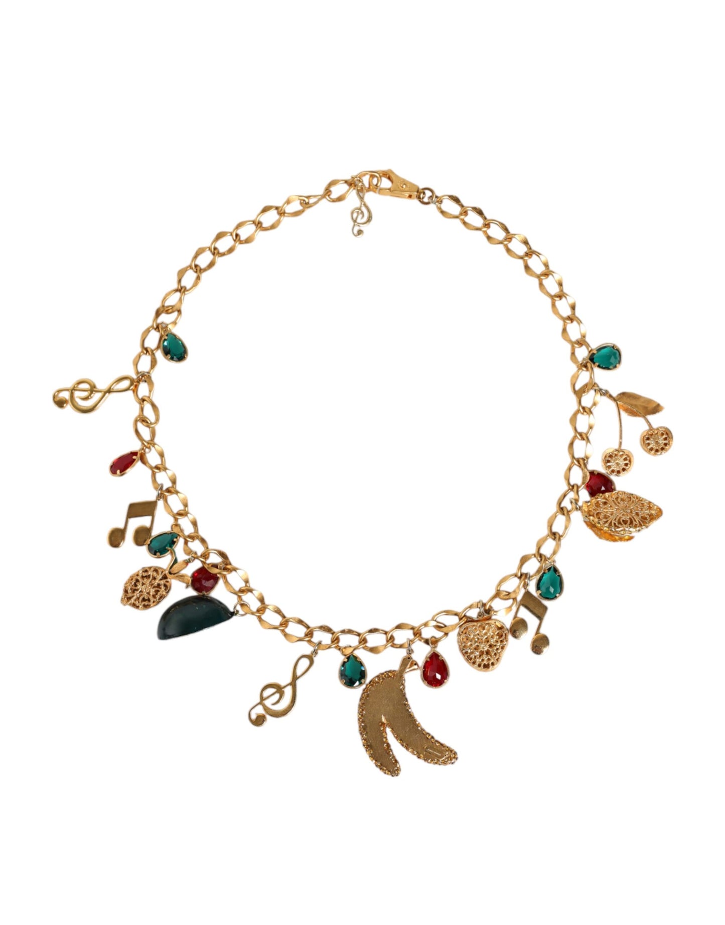 Dolce & Gabbana Fruity Crystal Embellished Gold-Tone Waist Chain [SS26]