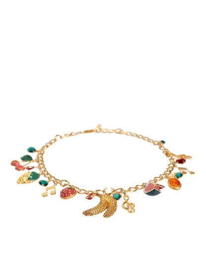 Dolce & Gabbana Fruity Crystal Embellished Gold-Tone Waist Chain [SS26]