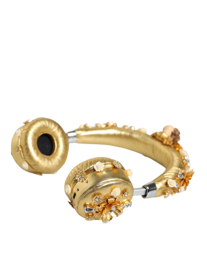 Dolce & Gabbana Gold Leather Crystal Angel Runway Headphones [ALTA MODA ARCHIVE]