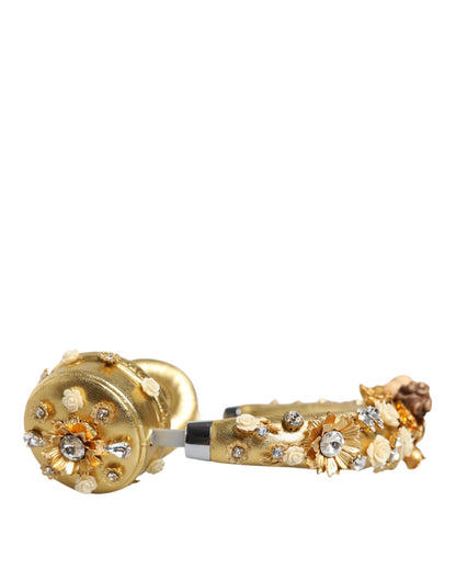Dolce & Gabbana Gold Leather Crystal Angel Runway Headphones [ALTA MODA ARCHIVE]