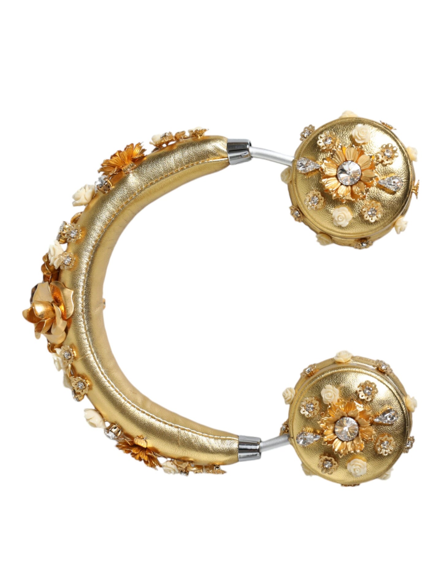 Dolce & Gabbana Gold Leather Crystal Angel Runway Headphones [ALTA MODA ARCHIVE]