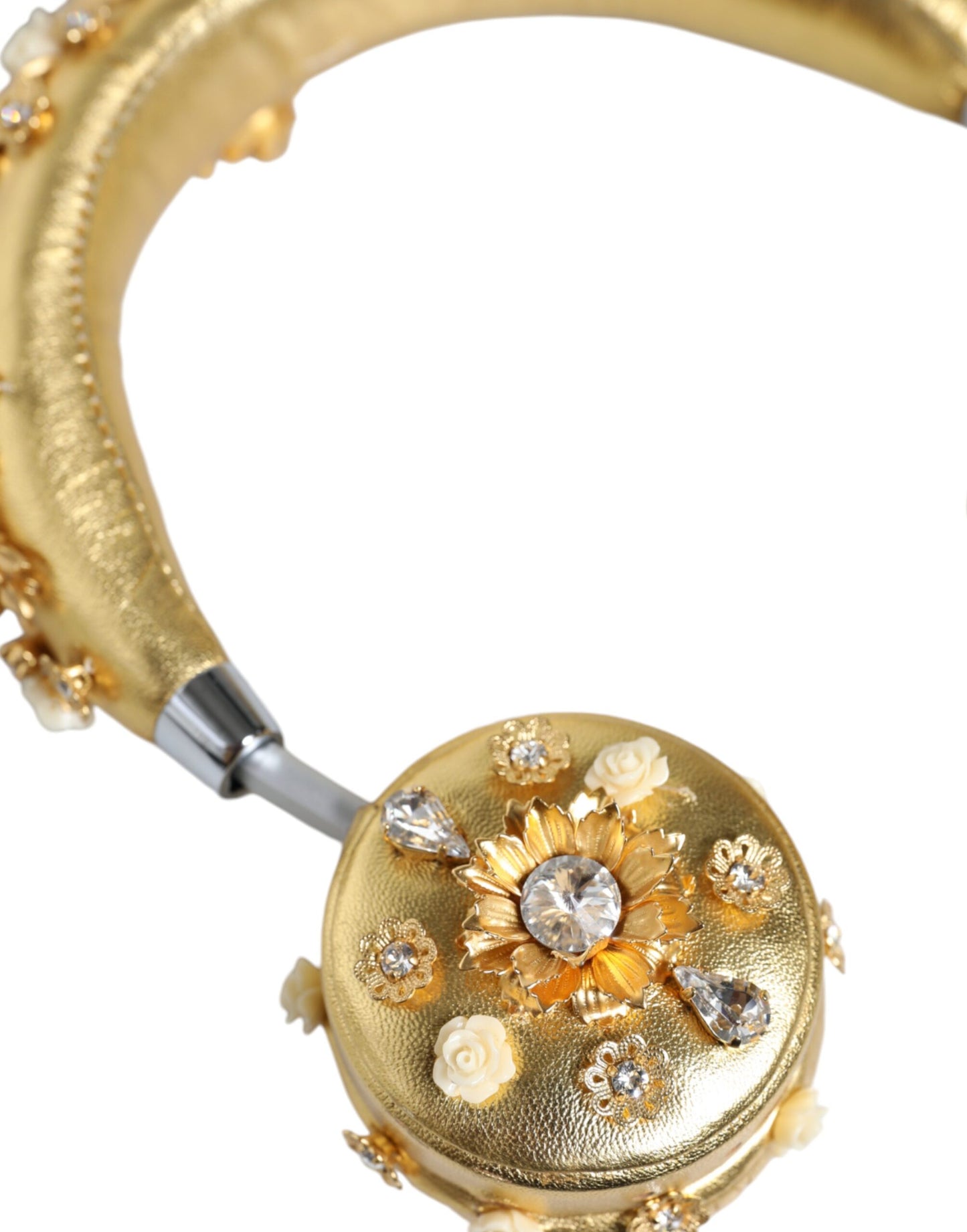 Dolce & Gabbana Gold Leather Crystal Angel Runway Headphones [ALTA MODA ARCHIVE]