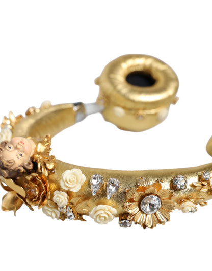 Dolce & Gabbana Gold Leather Crystal Angel Runway Headphones [ALTA MODA ARCHIVE]