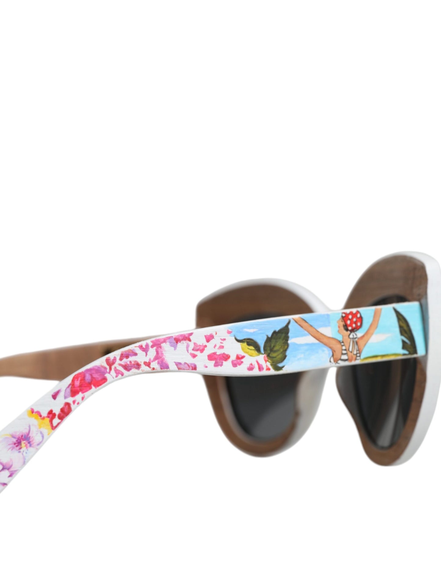 Dolce & Gabbana Hand-Painted Wood & Crystal Floral Sunglasses [SS26]