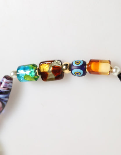 Dolce & Gabbana Multicolor Murano Glass Bead Gold-Tone Necklace [SS26]