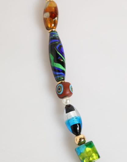 Dolce & Gabbana Multicolor Murano Glass Bead Gold-Tone Necklace [SS26]
