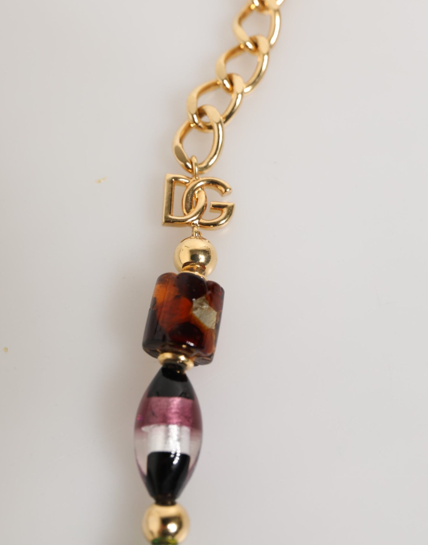 Dolce & Gabbana Multicolor Murano Glass Bead Gold-Tone Necklace [SS26]