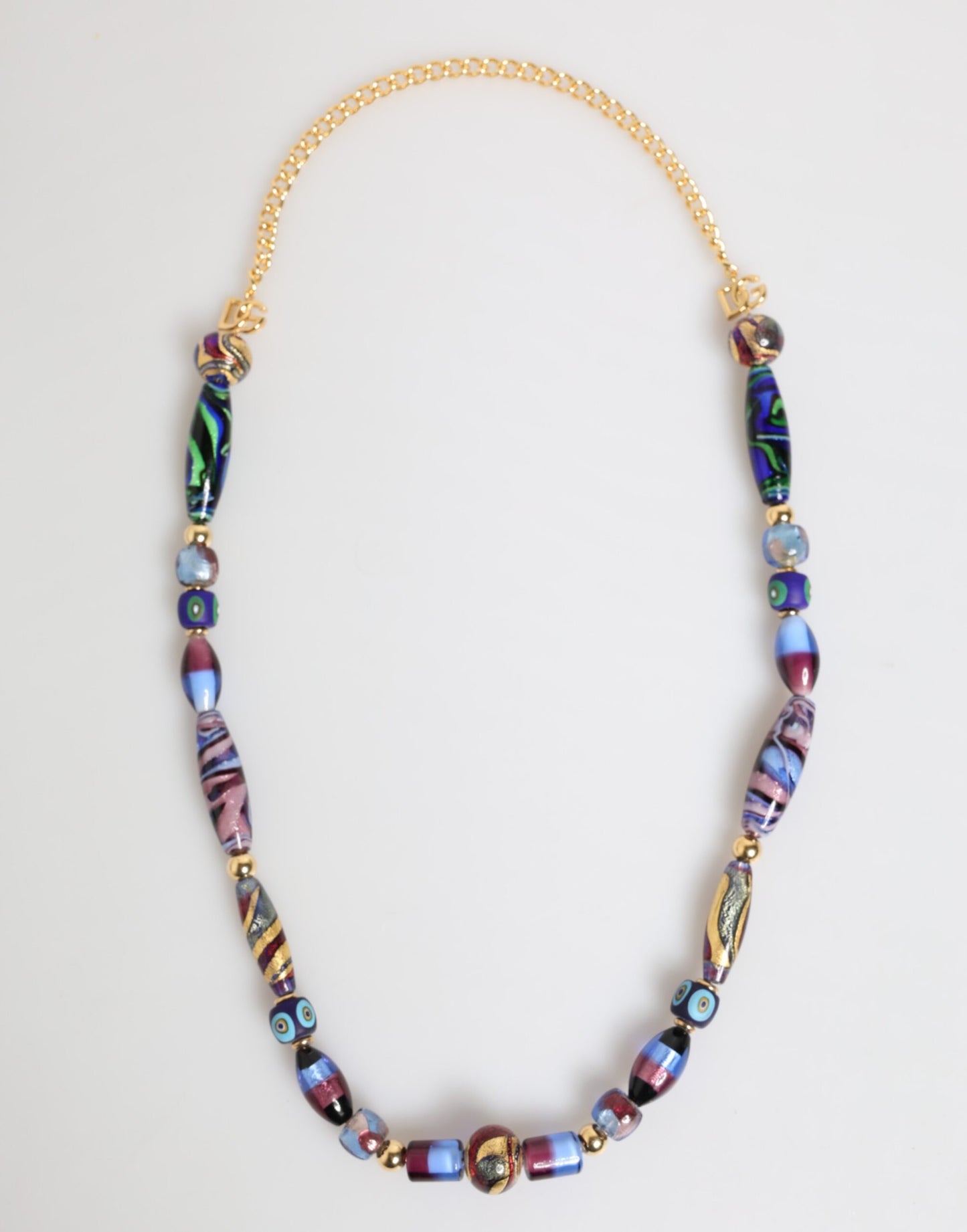 Dolce & Gabbana Multicolor Murano Glass Bead Gold-Tone Necklace [SS26]