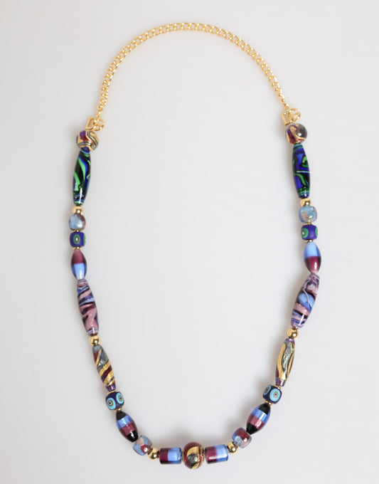 Dolce & Gabbana Multicolor Murano Glass Bead Gold-Tone Necklace [SS26]