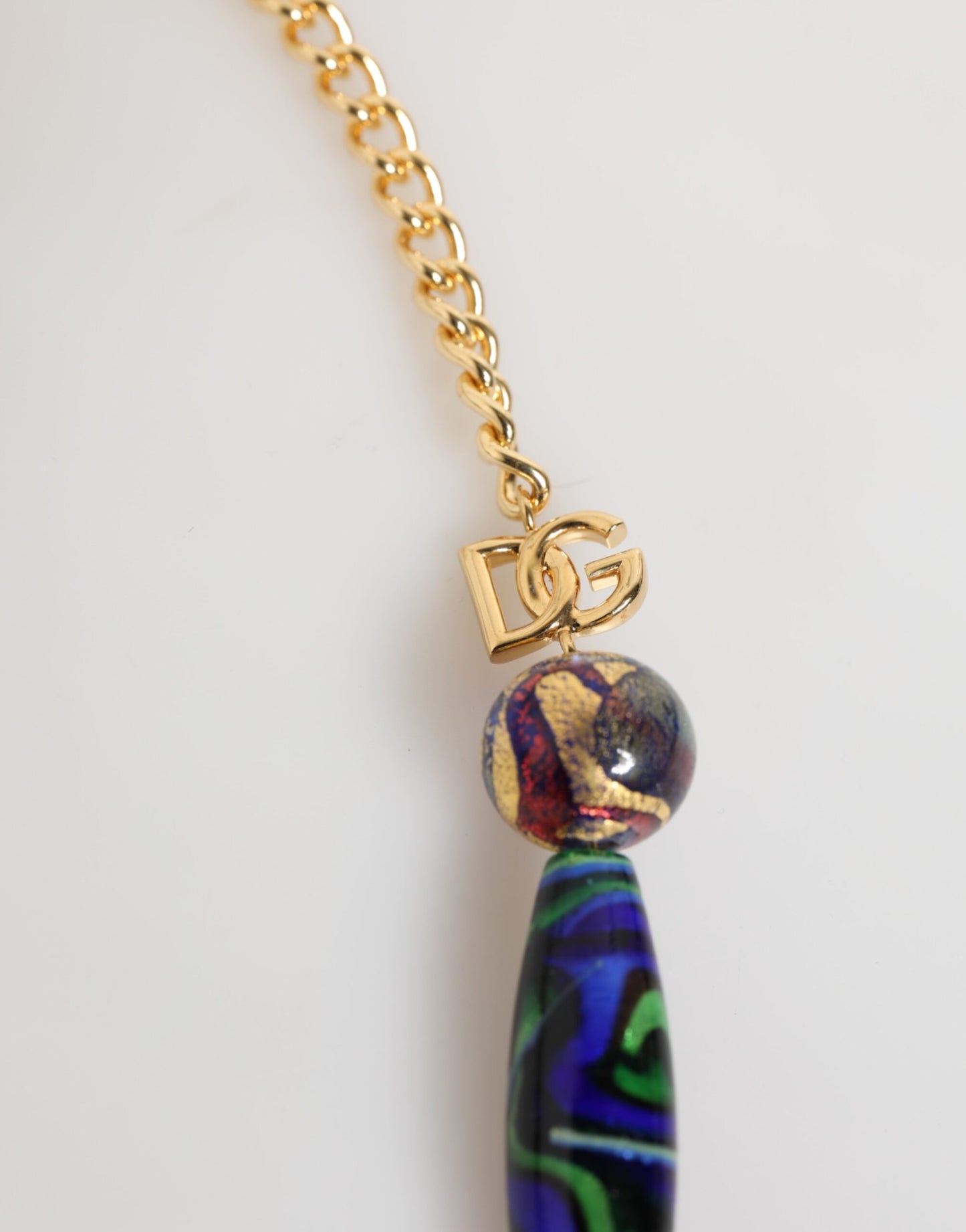 Dolce & Gabbana Multicolor Murano Glass Bead Gold-Tone Necklace [SS26]