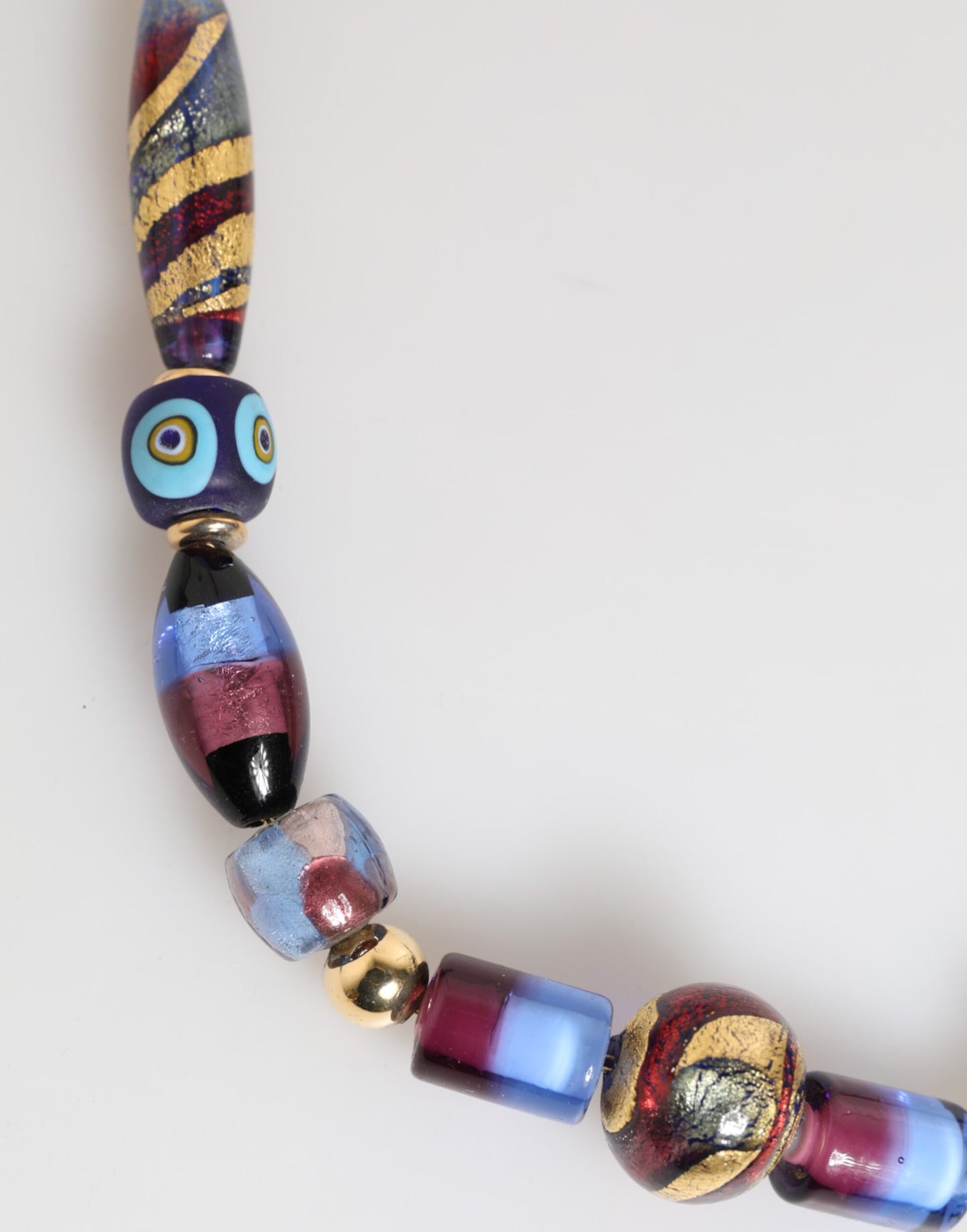 Dolce & Gabbana Multicolor Murano Glass Bead Gold-Tone Necklace [SS26]