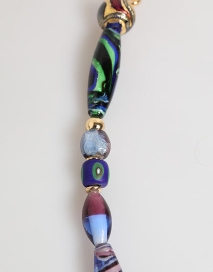 Dolce & Gabbana Multicolor Murano Glass Bead Gold-Tone Necklace [SS26]