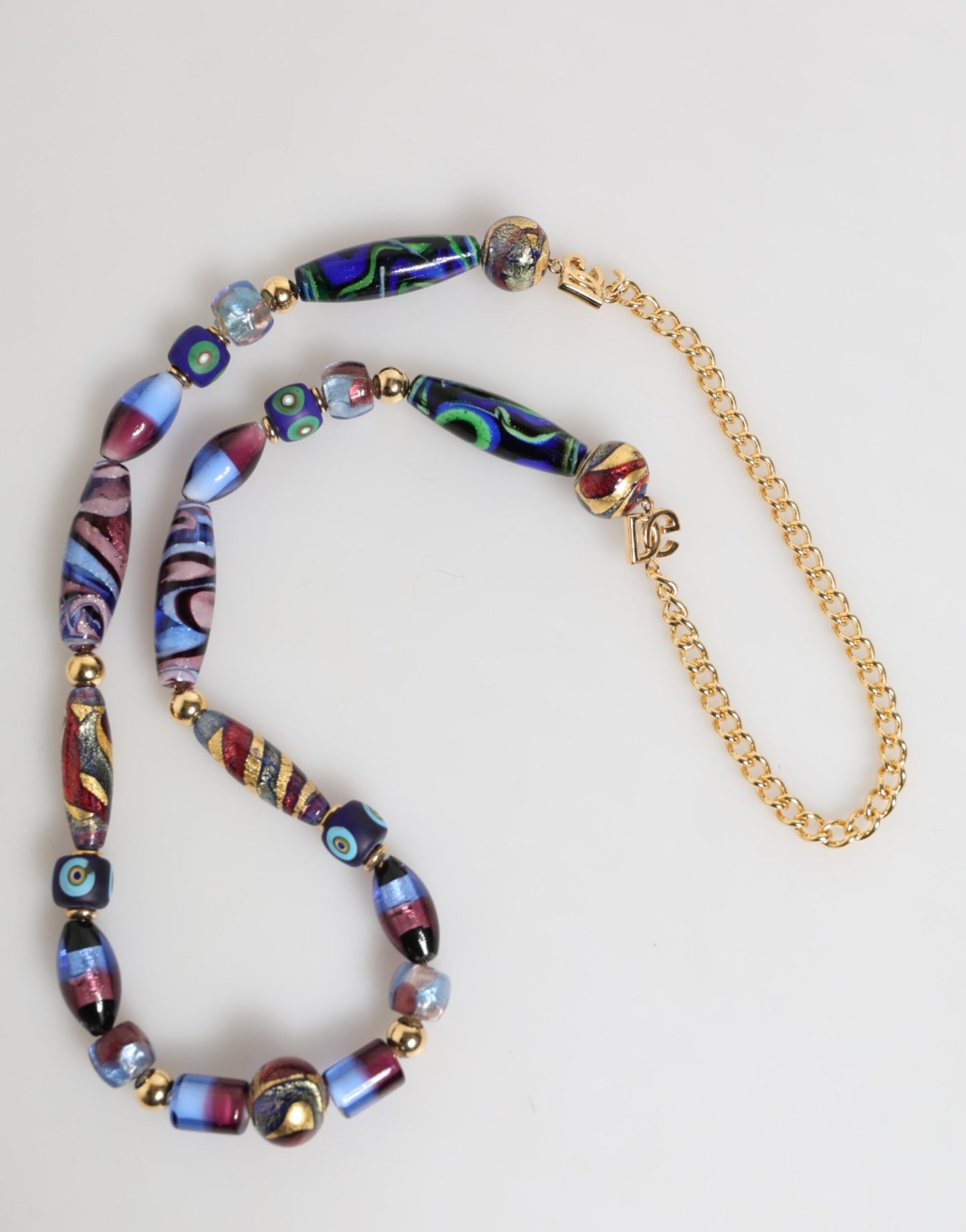 Dolce & Gabbana Multicolor Murano Glass Bead Gold-Tone Necklace [SS26]