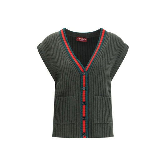 Gucci Bicolor Wool Sleeveles Sweater